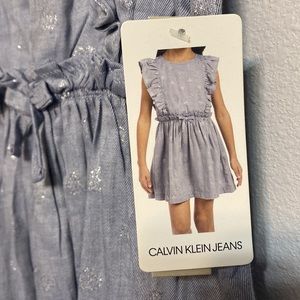 BRAND NEW! Calvin Klein! Super-cute denim with sparkly design dress! 👗💙